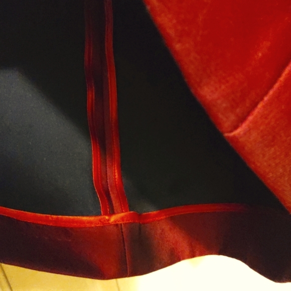 💥New💥IRIS & INK Dark Red Satin/Sheer Long- Sleeve Dress - Picture 8 of 8